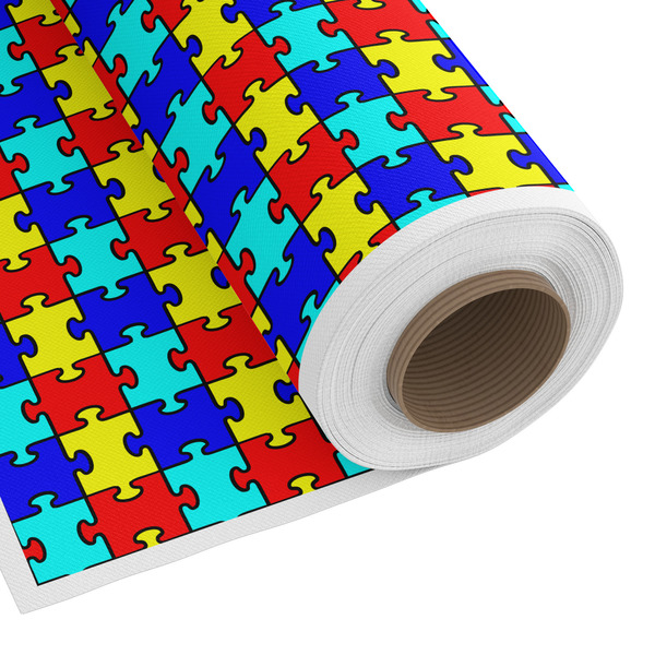 Custom Autism Puzzle Fabric by the Yard - Copeland Faux Linen