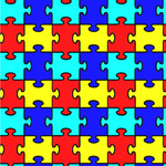 Autism Puzzle Wallpaper & Surface Covering (Water Activated 24"x 24" Sample)