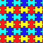 Autism Puzzle Wallpaper & Surface Covering (Water Activated 24"x 24" Sample)