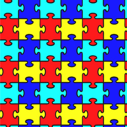 Autism Puzzle Wallpaper & Surface Covering (Peel & Stick 24"x 24" Sample)