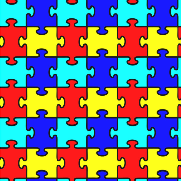 Custom Autism Puzzle Wallpaper & Surface Covering (Water Activated 24"x 24" Sample)