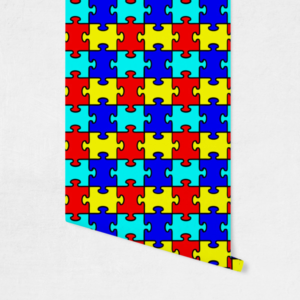 Autism Puzzle Wallpaper on Wall