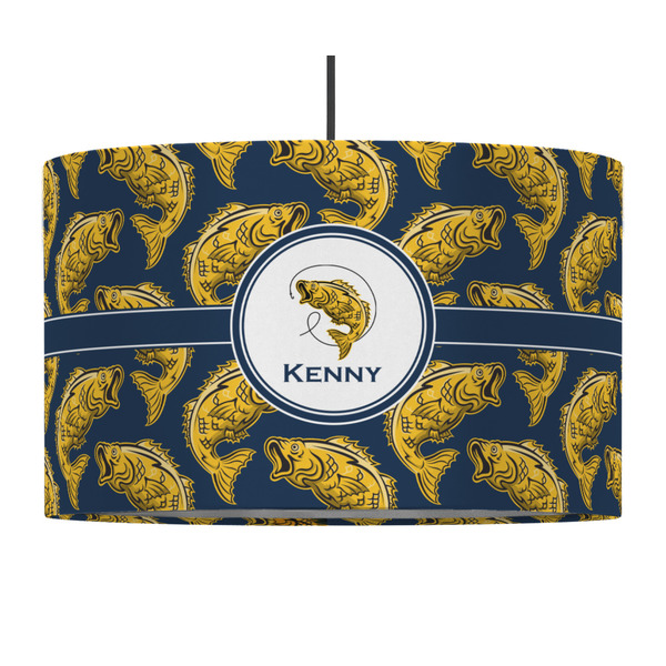 Custom Fish 12" Drum Pendant Lamp - Fabric (Personalized)