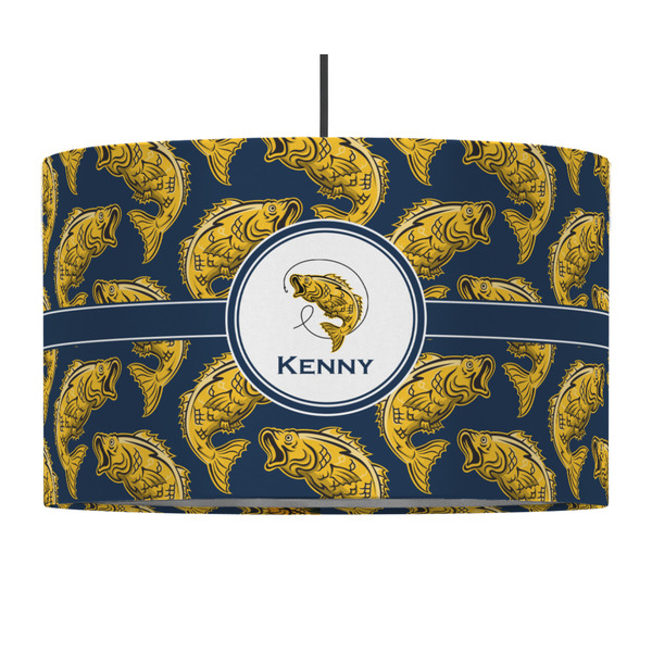 Fish 12" Drum Lampshade - PENDANT (Fabric)