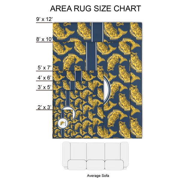 Fish 2'x3' Indoor Area Rugs - Size Chart