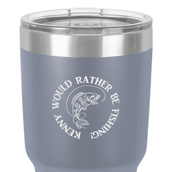 Fish 30 oz Stainless Steel Tumbler - Grey - Single-Sided (Personalized)
