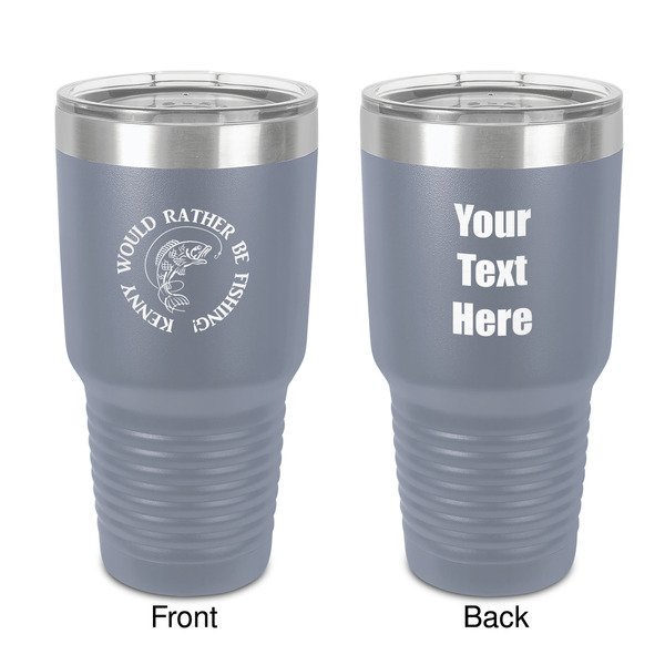 Custom Fish 30 oz Stainless Steel Tumbler - Grey - Double-Sided (Personalized)