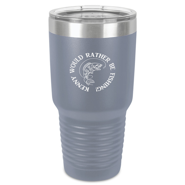 Fish 30 oz Stainless Steel Ringneck Tumbler - Grey - Front