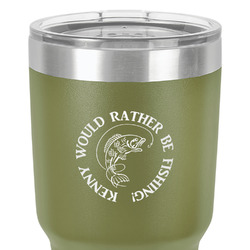 Fish 30 oz Stainless Steel Tumbler - Olive - Single-Sided (Personalized)