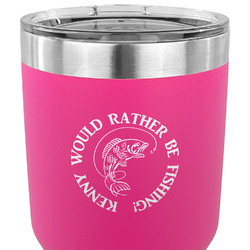 Fish 30 oz Stainless Steel Tumbler - Pink - Single Sided (Personalized)