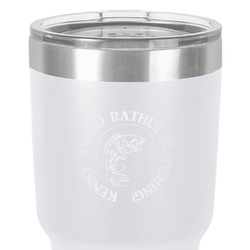 Fish 30 oz Stainless Steel Tumbler - White - Single-Sided (Personalized)