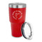 Fish 30 oz Stainless Steel Ringneck Tumblers - Red - LID OFF