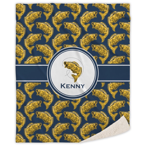 Custom Fish Sherpa Throw Blanket (Personalized)