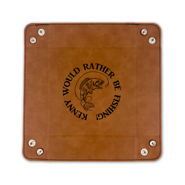 Fish 6" x 6" Leatherette Snap Up Tray - FLAT FRONT