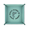 Fish 6" x 6" Teal Leatherette Snap Up Tray - FOLDED UP