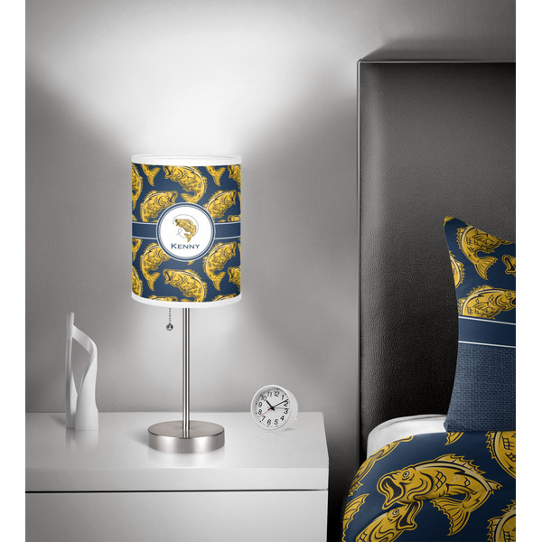 Fish 7 inch drum lamp shade - in room