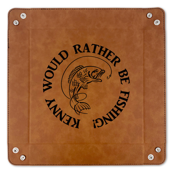 Fish 9" x 9" Leatherette Snap Up Tray - APPROVAL (FLAT)