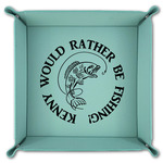 Fish Teal Faux Leather Valet Tray (Personalized)
