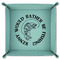 Fish 9" x 9" Teal Leatherette Snap Up Tray - FOLDED