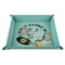 Fish 9" x 9" Teal Leatherette Snap Up Tray - STYLED