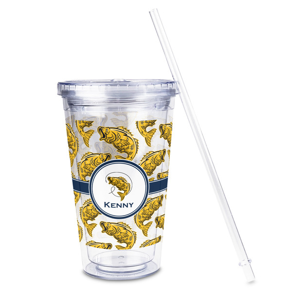 Fish Acrylic Tumbler - Full Print - Front straw out