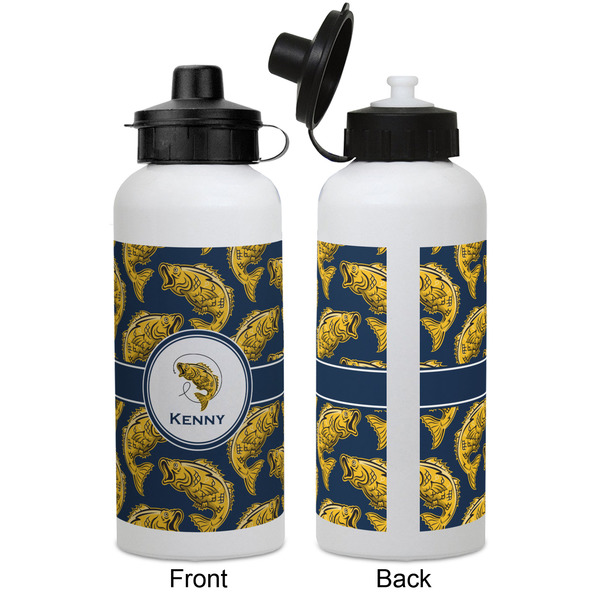 Fish Aluminum Water Bottle - White APPROVAL