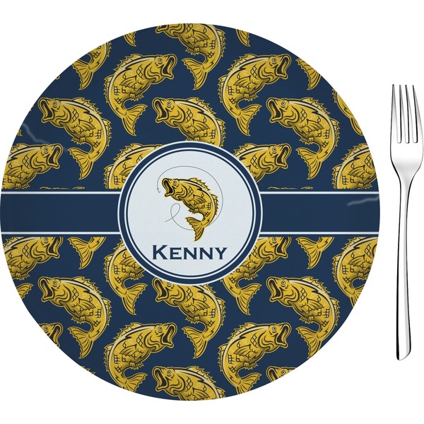 Custom Fish 8" Glass Appetizer / Dessert Plates - Single or Set (Personalized)