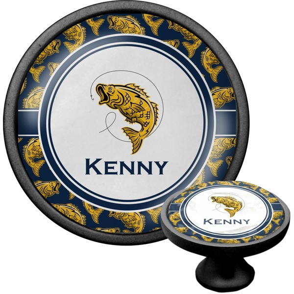 Custom Fish Cabinet Knob (Black) (Personalized)