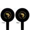 Fish Black Plastic 4" Food Pick - Round - Double Sided - Front & Back