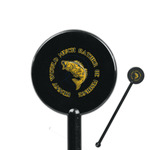 Fish 5.5" Round Plastic Stir Sticks - Black - Single Sided (Personalized)