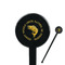 Fish 7" Round Plastic Stir Sticks - Black - Single Sided (Personalized)