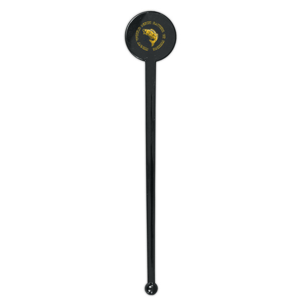 Fish Black Plastic 7" Stir Stick - Round - Single Stick