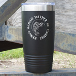Fish 20 oz Stainless Steel Tumbler - Black - Single Sided (Personalized)
