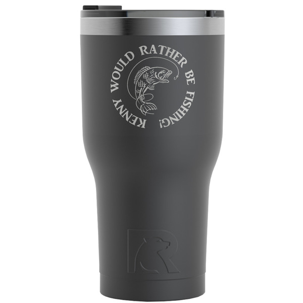 Custom Fish RTIC Tumbler - Black - Engraved Front (Personalized)
