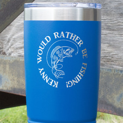 Fish 20 oz Stainless Steel Tumbler - Royal Blue - Double Sided (Personalized)