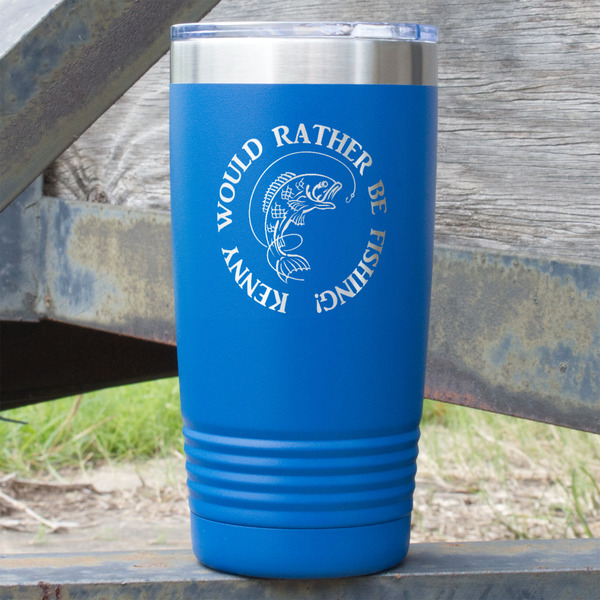 Custom Fish 20 oz Stainless Steel Tumbler - Royal Blue - Single Sided (Personalized)