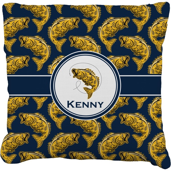 Custom Fish Faux-Linen Throw Pillow 18" (Personalized)