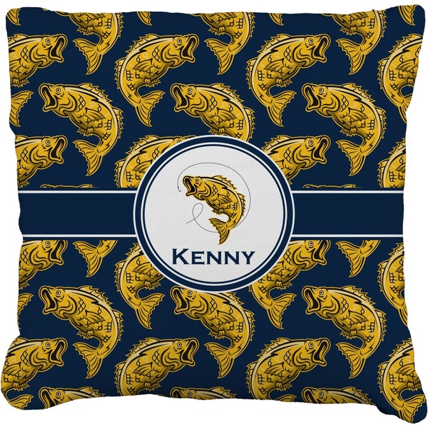 Custom Fish Faux-Linen Throw Pillow 20" (Personalized)