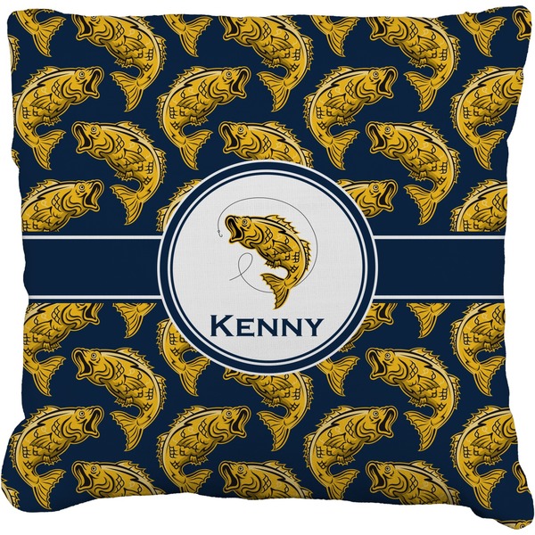 Custom Fish Faux-Linen Throw Pillow (Personalized)