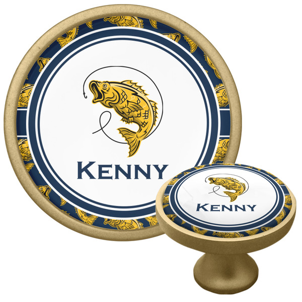 Custom Fish Cabinet Knob - Gold (Personalized)