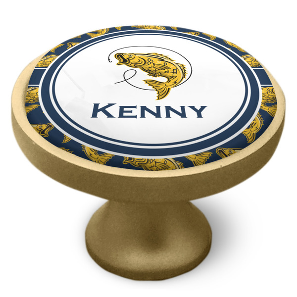 Fish Cabinet Knob - Gold - Side