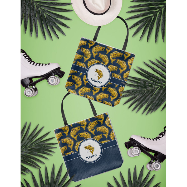 Fish Canvas Tote Lifestyle Front and Back- 13x13