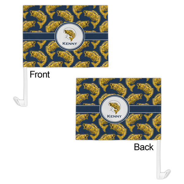 Fish Car Flag - 11" x 8" - Front & Back View