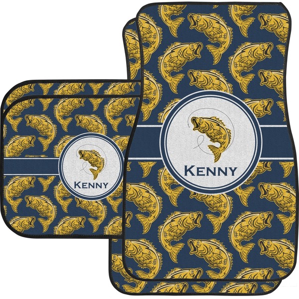 Custom Fish Car Floor Mats Set - 2 Front & 2 Back (Personalized)