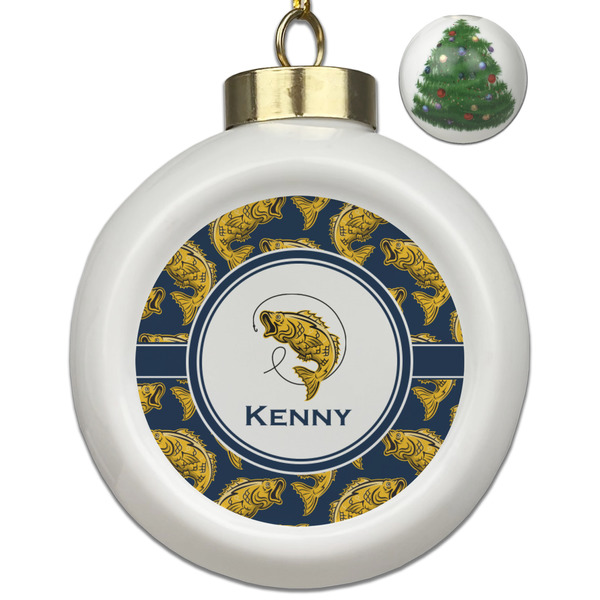 Custom Fish Ceramic Ball Ornament - Christmas Tree (Personalized)