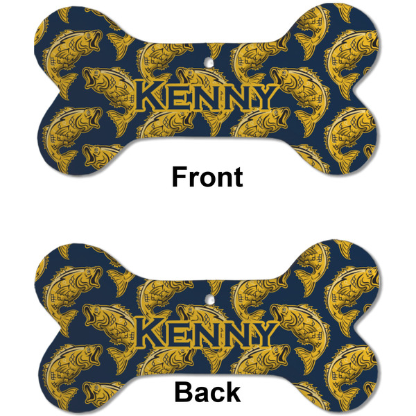 Fish Ceramic Flat Ornament - Bone Front & Back (APPROVAL)