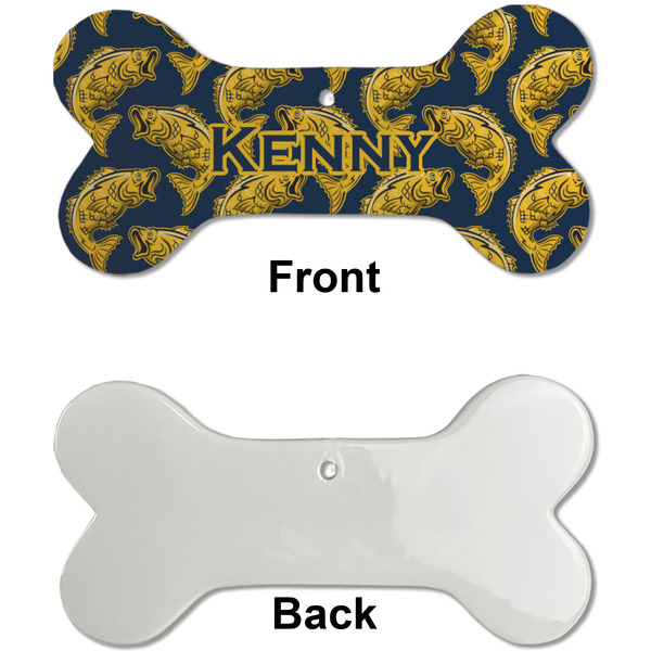 Fish Ceramic Flat Ornament - Bone Front & Back Single Print (APPROVAL)