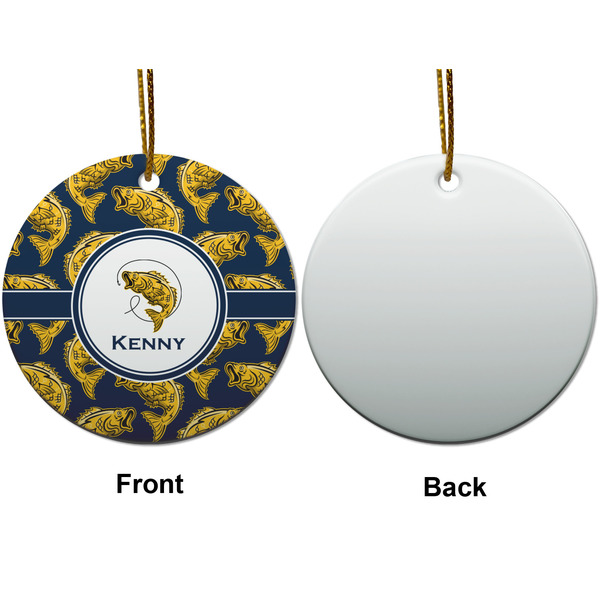 Fish Ceramic Flat Ornament - Circle Front & Back (APPROVAL)