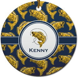 Fish Round Ceramic Ornament w/ Name or Text