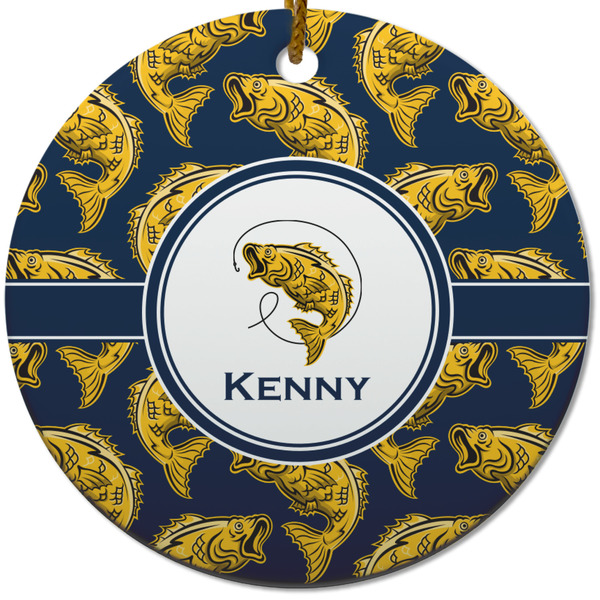 Fish Ceramic Flat Ornament - Circle (Front)
